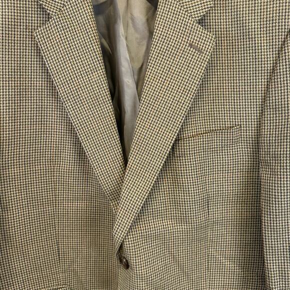 Lord & Taylor Brown Houndstooth Silk/Wool Blazer Sport Coat Mens 48 Officecore - Picture 7 of 16